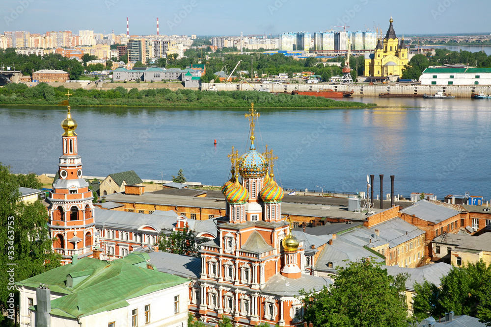 Colorful view of summer Nizhny Novgorod, Russia