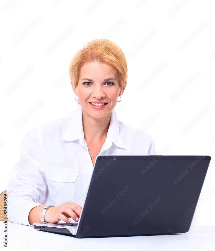 Mature business woman Isolated on white background Mature business woman Isolated on white background