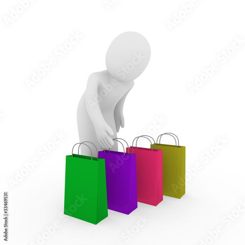 3d man sale bag shopping