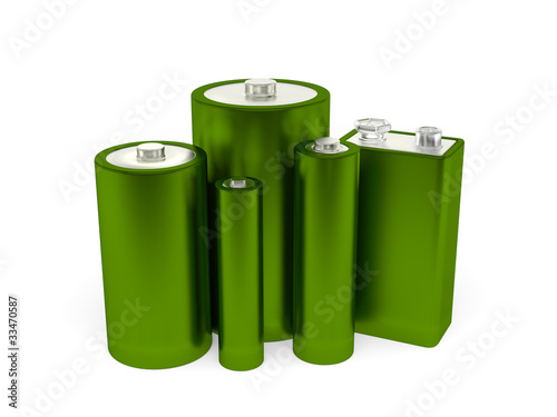 A render of a group of different batteries