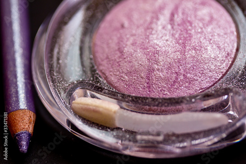 glittery eyepencil and eyeshadow photo