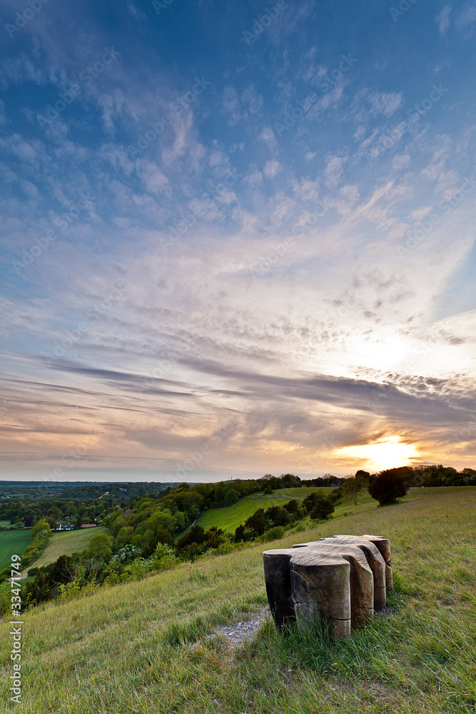 Obraz premium North Downs at Sunset