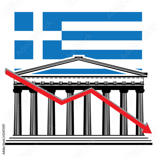 greek financial crisis concept vector