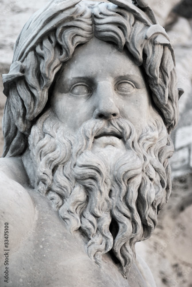 Naklejka premium River God Ganges stone sculpture fountain at Piazza Navona