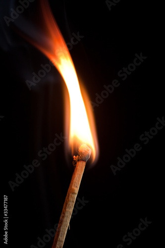 Burning Match Stick