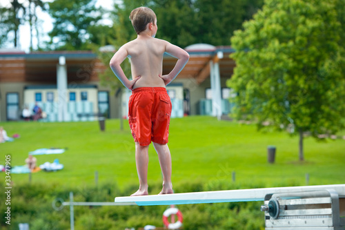 boy on the diving board