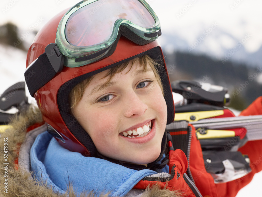 Pre-teen Boy On Ski Vacation Pre-teen Boy On Ski Vacation