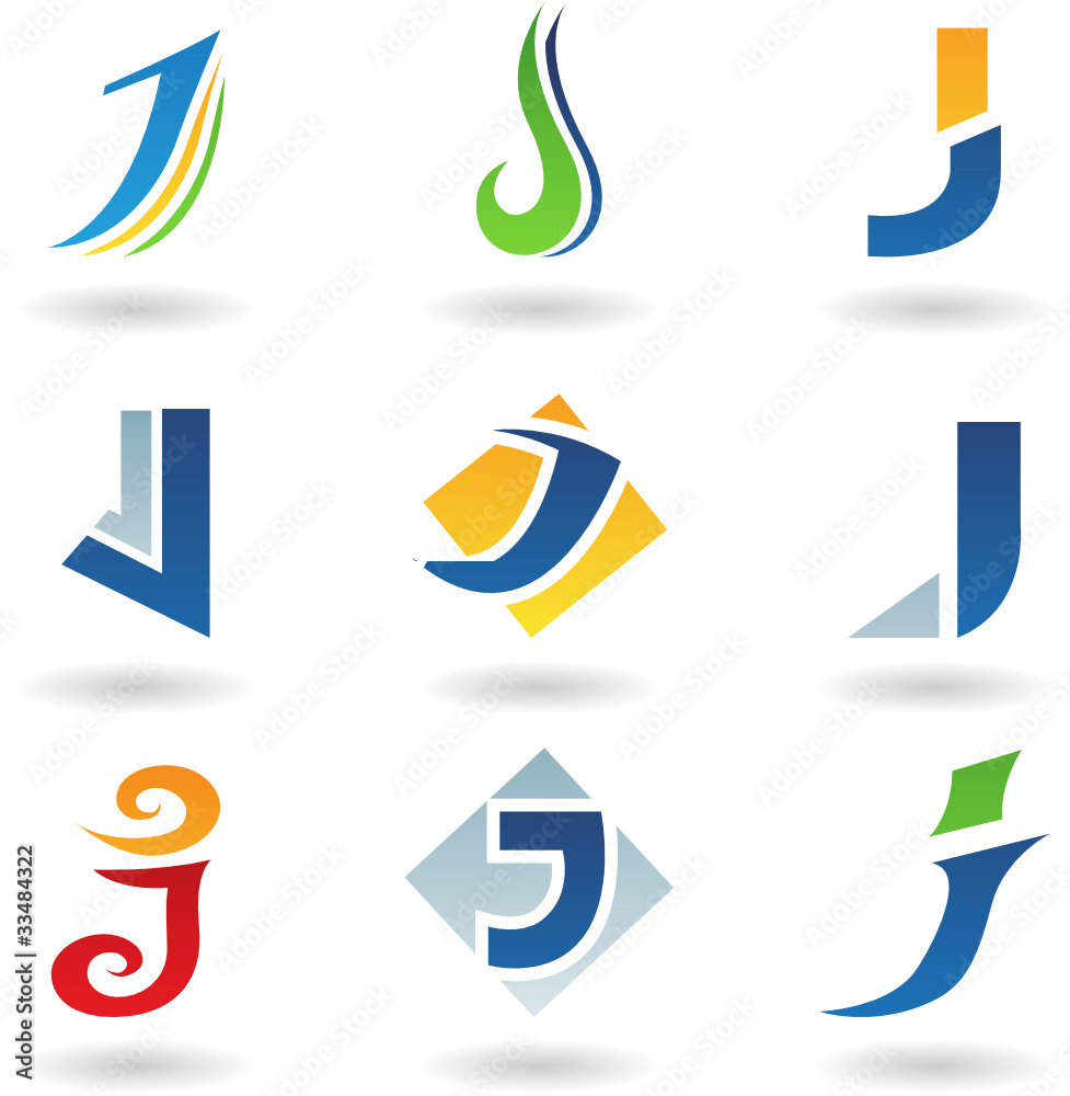Vector illustration of abstract icons based on the letter J Vector illustration of abstract icons based on the letter J