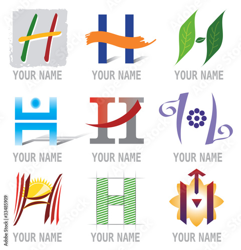 Ensemble d'Icones Lettre H pour Design Logos