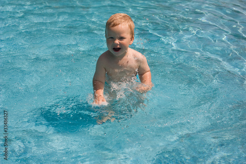 child in a swimming pool