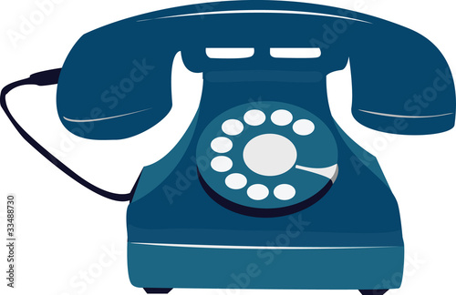 Blue retro phone