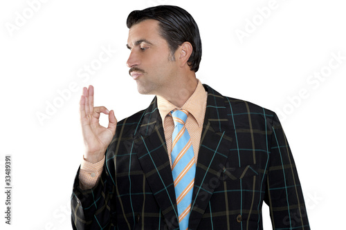 salesman occupation tacky man ok gesture profile photo