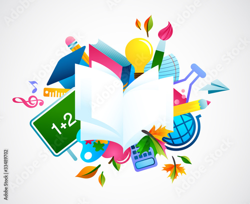 back to school - colorful background