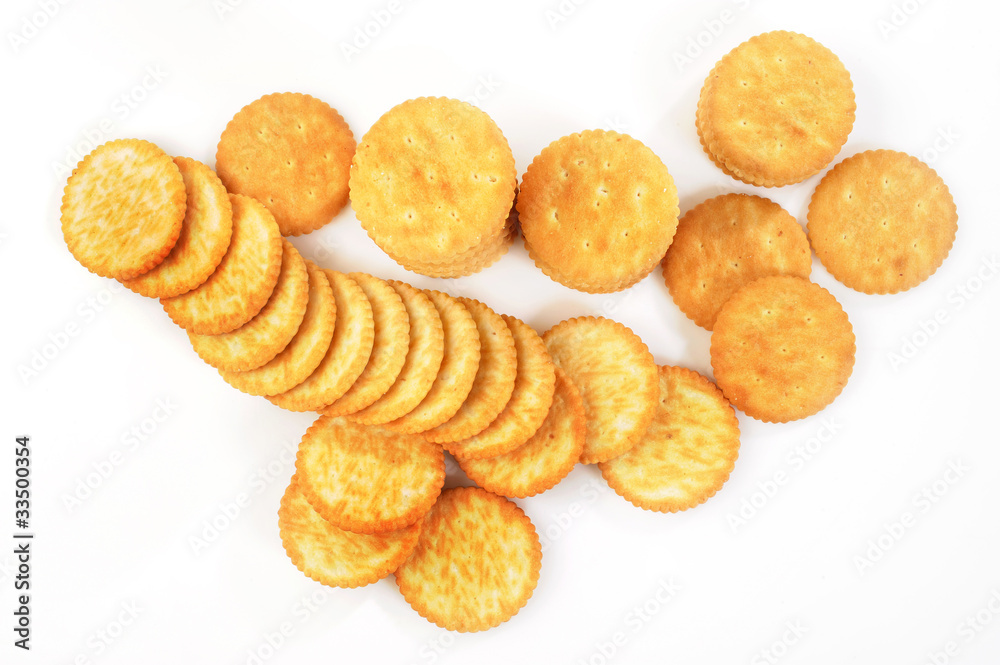 crackers on white background crackers on white background