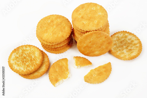 crackers cookies isolated on white background
