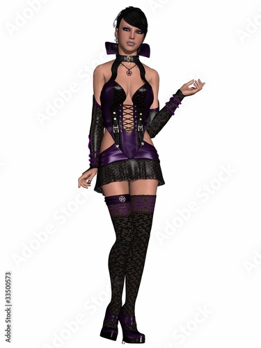 Woman with fantasy gothic outfit