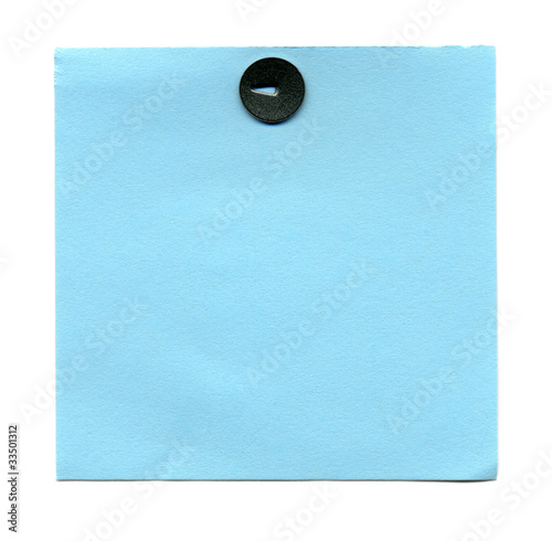 blue sticker pinned pushpin