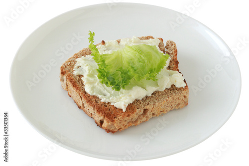 toast with lettuce and cream cheese