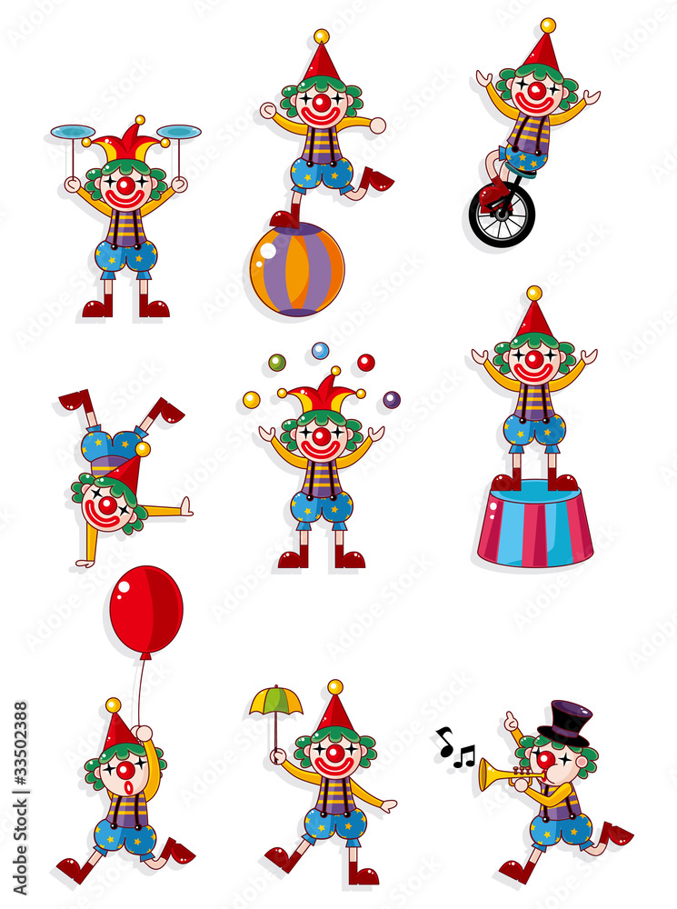 cartoon clown icon. cartoon clown icon.