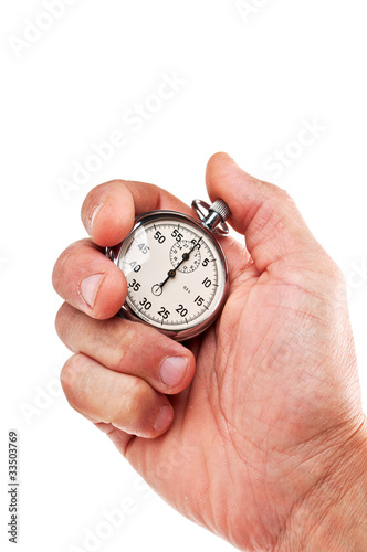 hand with stopwatch