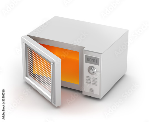 Microwave oven isolated on white. My own design