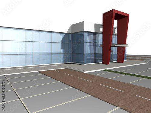 3D rendering of modern building