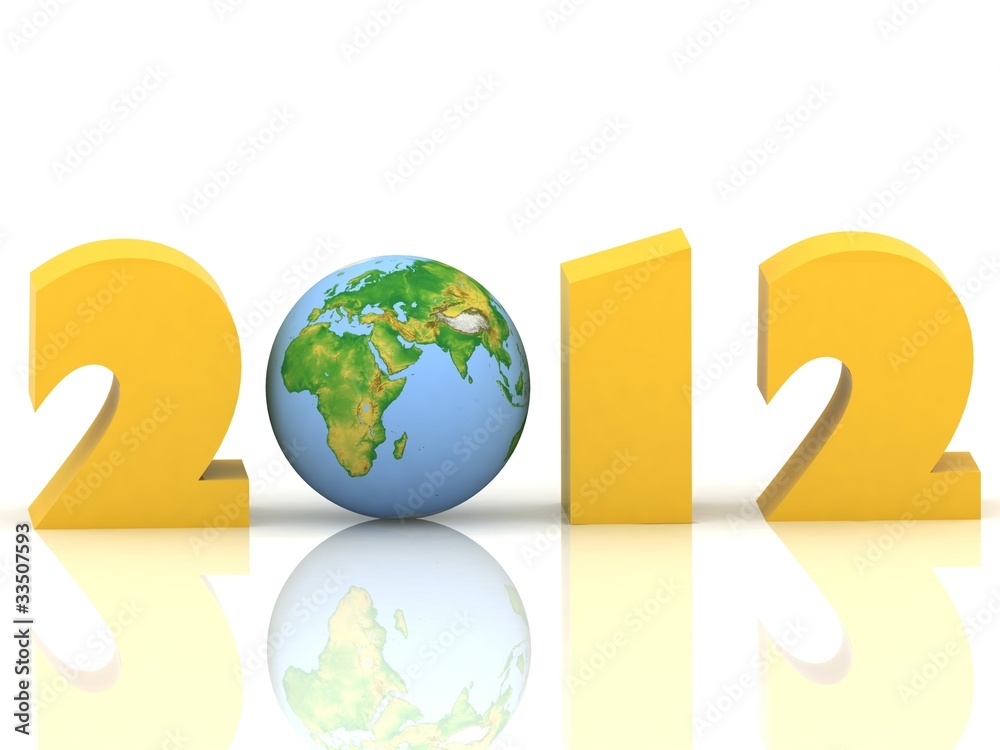 2012 year. Isolated 3D image