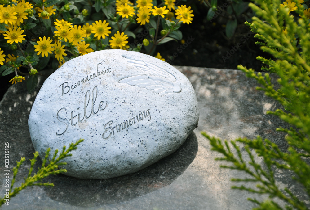 Spruchstein zum Abschied Stock Photo Adobe Stock
