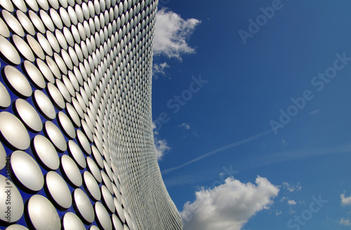 Selfridges modern building in England and clear blue sky photo