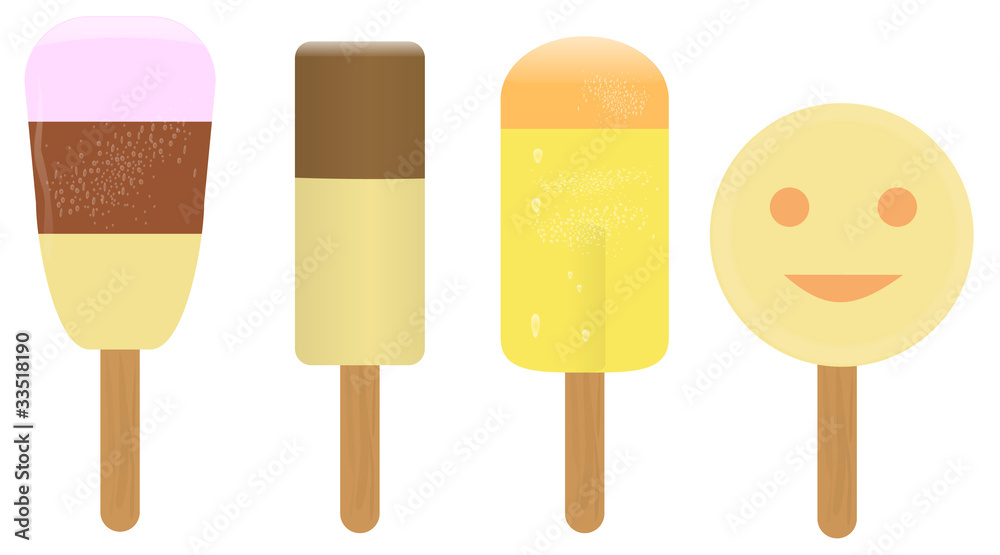 Ice Cream and Popsicles, vector illustration Ice Cream and Popsicles, vector illustration