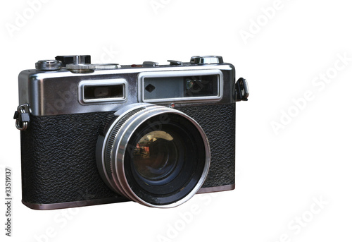 Old camera isolated on the white background.