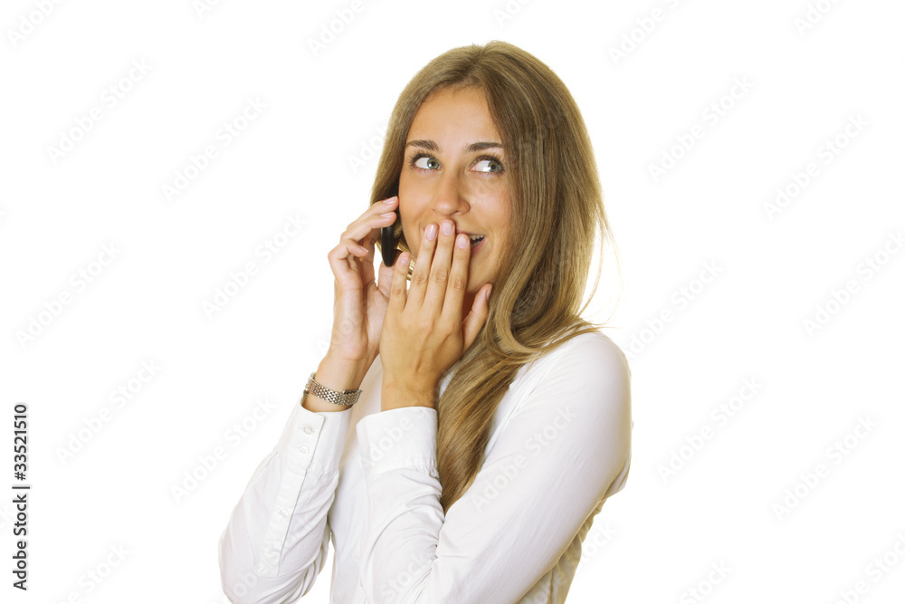 Attractive business woman talking on the phone Attractive business woman talking on the phone