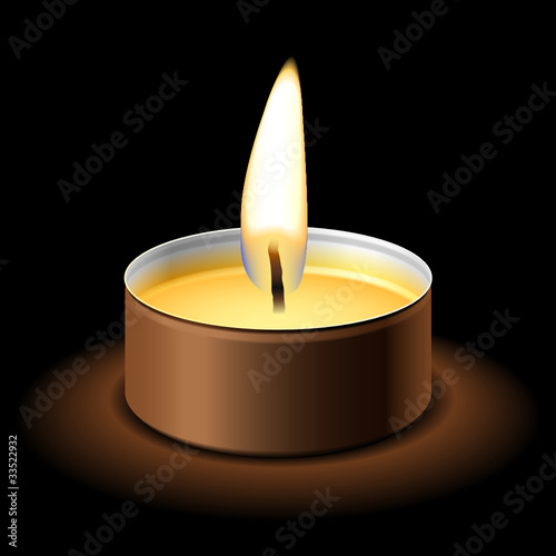 Candle on black