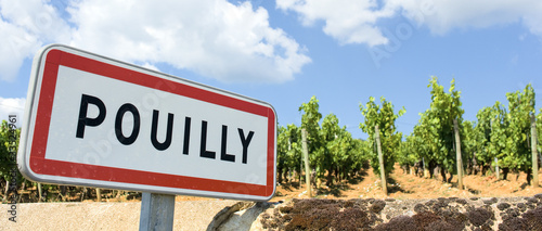 Pouilly, famous french city with wine agriculture photo