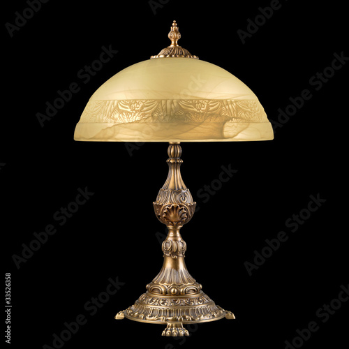 vintage wall lamp isolated on black