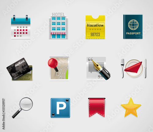Vector hotel and traveling icons
