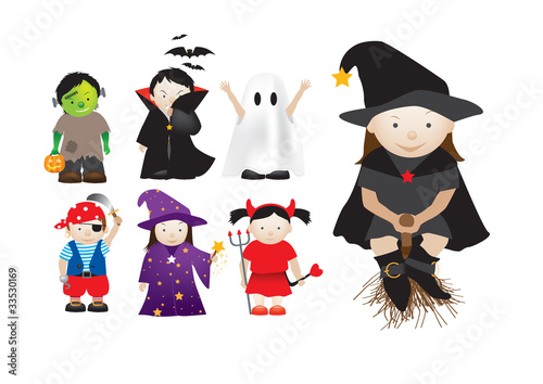 childrens dressing up in fancy dress for parties and halloween