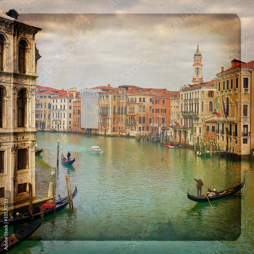 Il Canal Grande di Venezia su texture retro photo