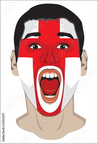 sports fan face with Flag of England