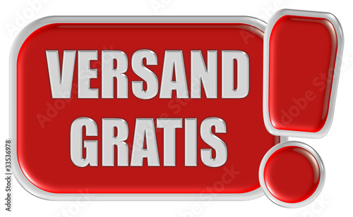 !-Schild rot VERSAND GRATIS photo