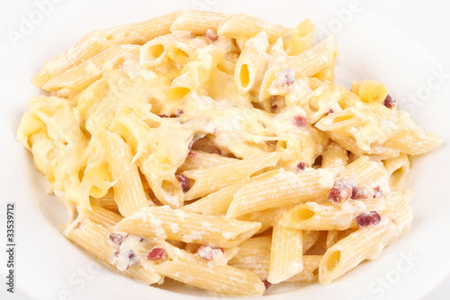 Italian pasta with white sauce