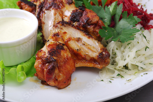chicken wings with vegetable