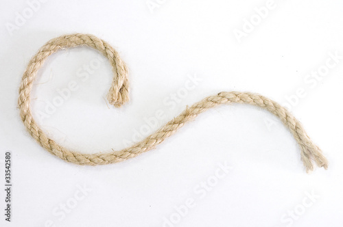 Piece of a wattled rope on a white background