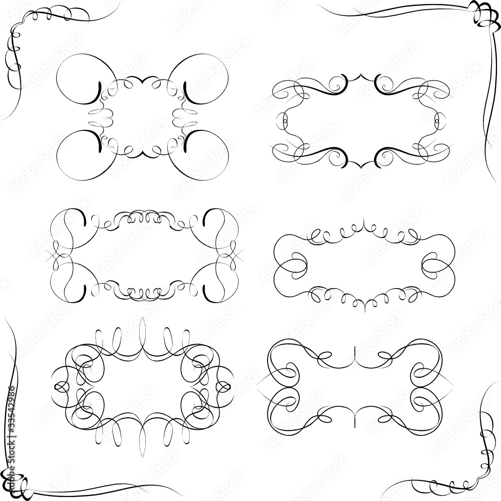 Set of caligraphic frames Set of caligraphic frames