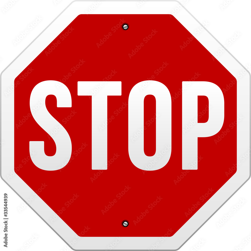 Stop Sign vector on white background