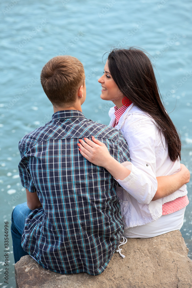 Happy young teenage couple outdoor Happy young teenage couple outdoor