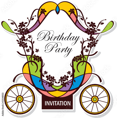 invitation design with carriage