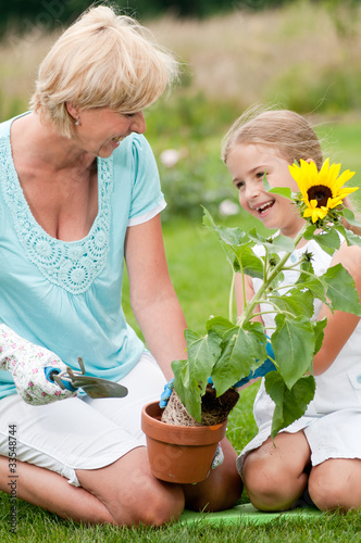 Gardening with mother