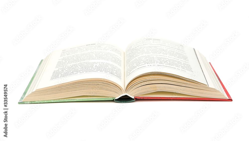 open book close-up isolated on a white background open book close-up isolated on a white background