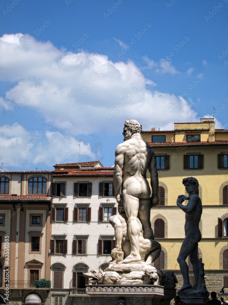 David by Michelangelo, Hercules and Cacus Piazza della Signoria